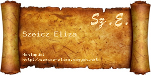 Szeicz Eliza névjegykártya
